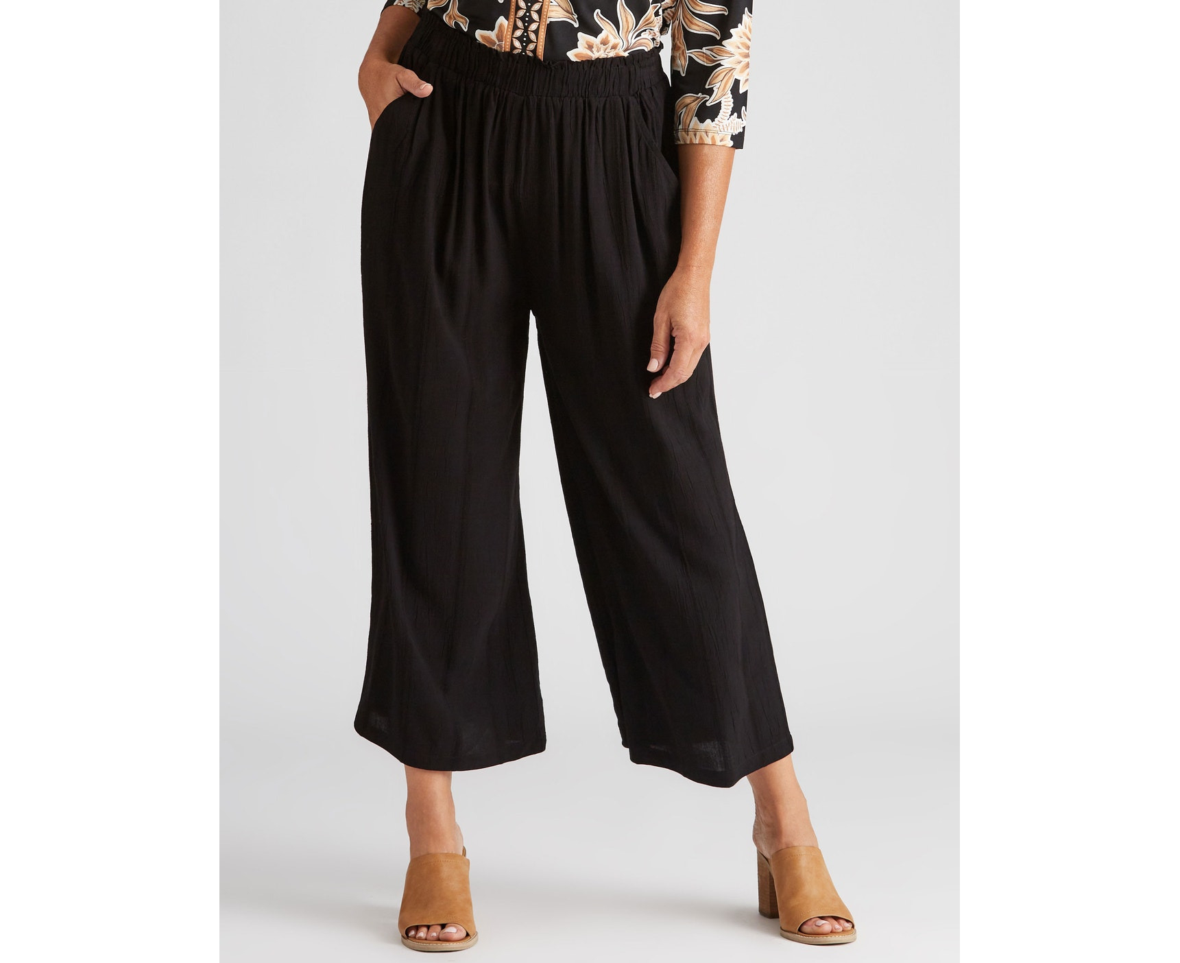 Rockmans Crop Viscose Pants