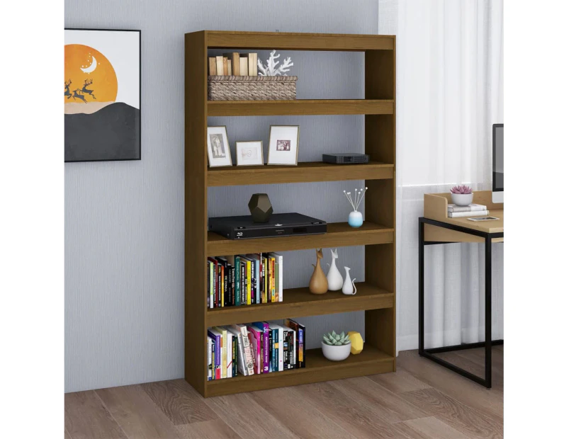 Solid Pinewood Book Cabinet/Room Divider Honey Brown Wooden Furniture - HoneyBrown