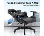 Mason Taylor 909 Gaming Chair Home Computer Chairs Racing PVC Leather Seat Black