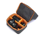 Camera Divider Case Protective Soft Shockproof DSLR SLR Camera Bag  w/ Strap Gray+Orange