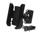 360° Universal Motorcycle Handlebar Cell Phone Mount USB Charger GPS Holder.