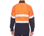 Hard Yakka Men's Long Sleeve Hi-Vis Two-Tone Shirt w/ Tape - Orange/Navy