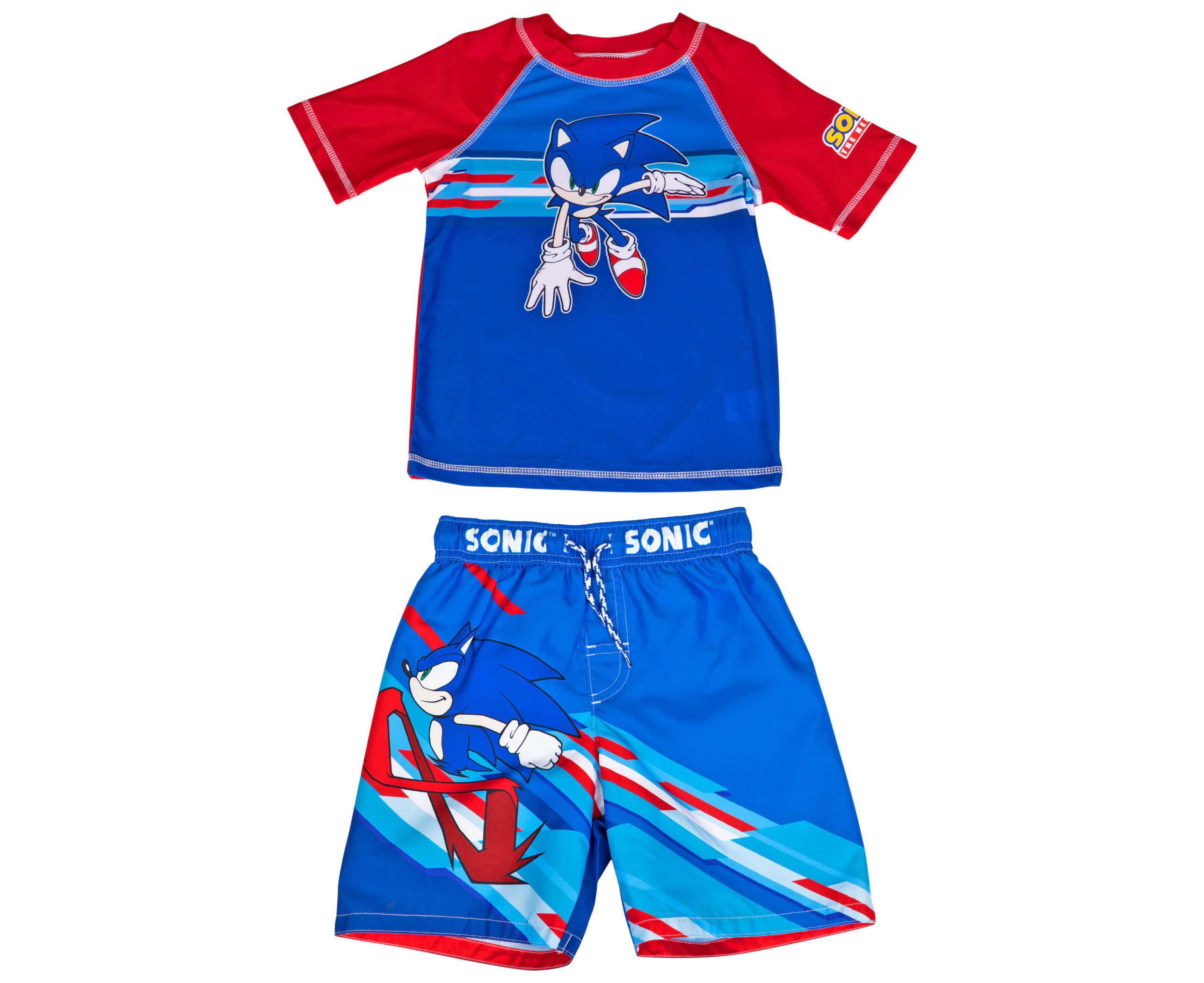 Sonic The Hedgehog Character Youth Swimshorts & Rashguard Set