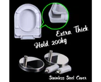 Thick Toilet Seat Soft Close Luxury White Heavy Duty Quick Release U Shape AU with Non-Slip Seat Bumpers