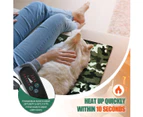 Electric Pet Dog Heater Pad Heating Heated Mat Blanket Cat Bed Thermal Protection Timer 50x40cm with 2 Cloth Covers