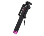 Mini Wired Selfie Sticks Portable Universal for Vlog Photograph Family Rose Red