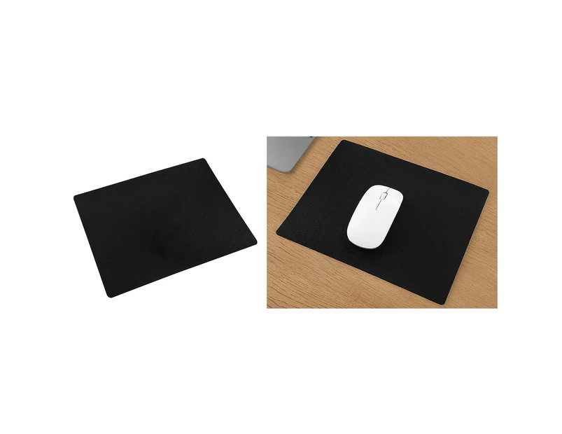 Desk Table PU Leather Game Mouse Pad Mat for Home PC Computer Laptop 23x19cm Black