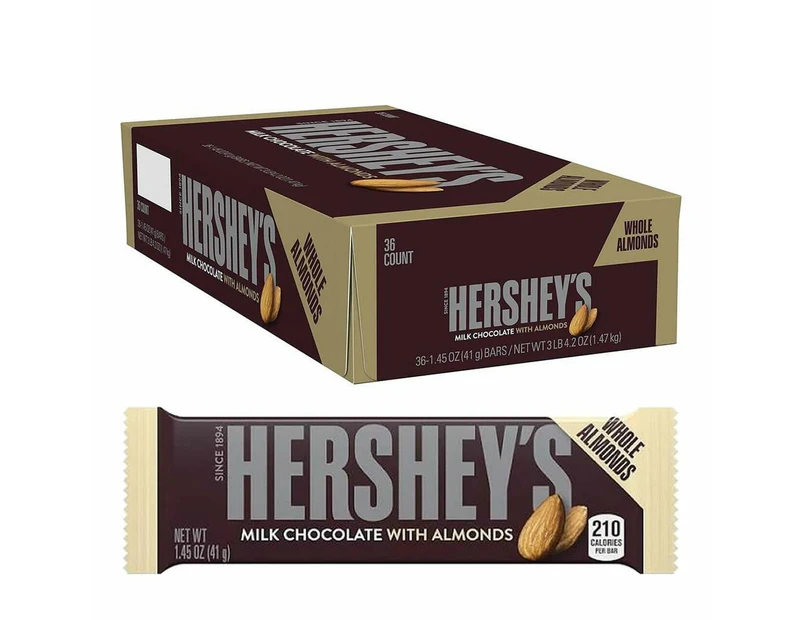 Hershey's Milk Chocolate with Almonds (36 x 41g bars)