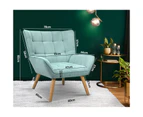 Oikiture Armchair Accent Chairs Sofa Lounge Fabric Upholstered Tub Chair Blue