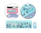 New Mixed Color Wireless Keyboard and Mouse Combo Set For Mac PC Laptop Blue Mixed Color