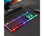 GTX300 Wired Gaming Keyboard Rainbow RGB Backlit Mouse Combo for PC Laptop punk  black