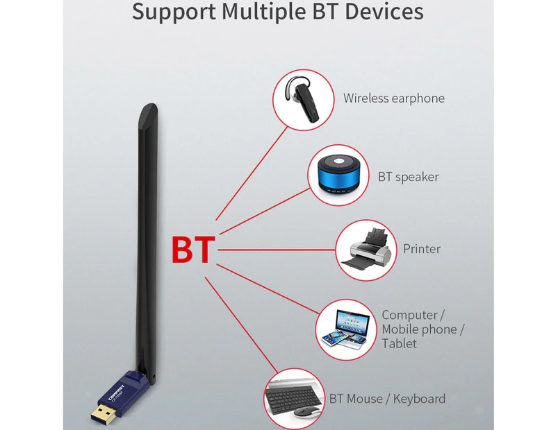 759BF Network Adapter BT4.2 2.4GHz 200Mbps for Desktop Windows 7/8 /8.1/10