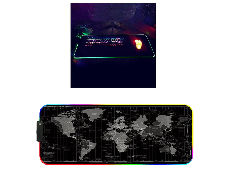 RGB LED Large Gaming Mouse Pad Glowing Mice Pad for PC Laptop Computer Gamer Style 1