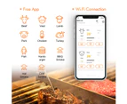 Inkbird WIFI Meat Thermometer Digital Rechargeable Thermometer Magnet Timer IBBQ-4T  Free App Remote Control BBQ Grill Cooking Smoking