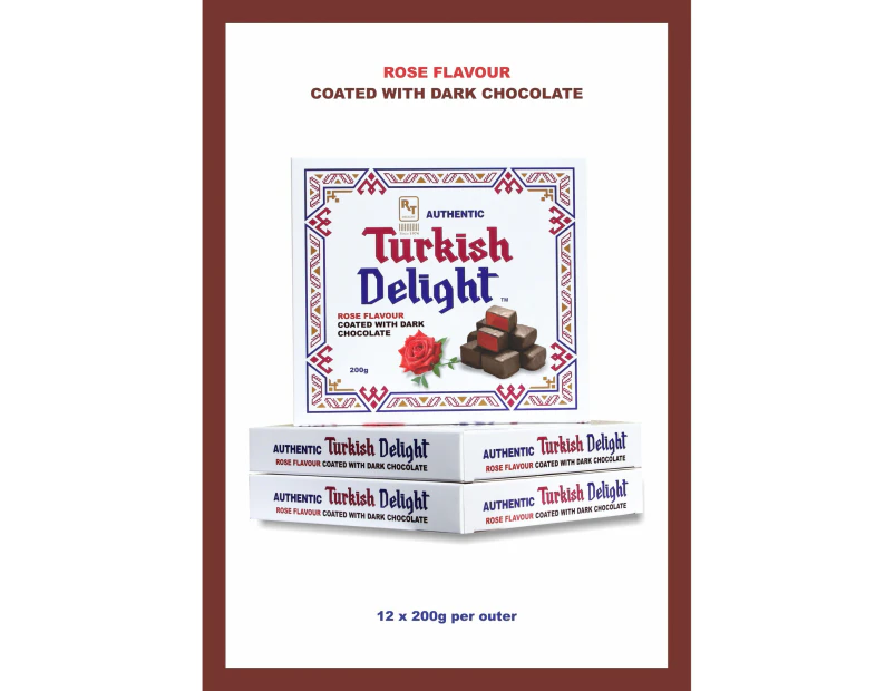 RT Authentic Turkish Delight Dark Choc Rose Flavour 200g