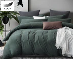 Gioia Casa Jersey Cotton Quilt Cover Set - Forest Green