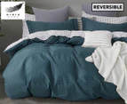 Gioia Casa Logan Fully Reversible Quilt Cover Set - Teal/White