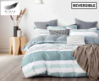 Gioia Casa Nathan Quilt Cover Set - Teal Stripe