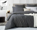 Gioia Casa Vintage Washed Cotton Bed Quilt Cover Set - Charcoal
