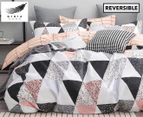 Gioia Casa Annie Fully Reversible Quilt Cover Set - Peach/Grey
