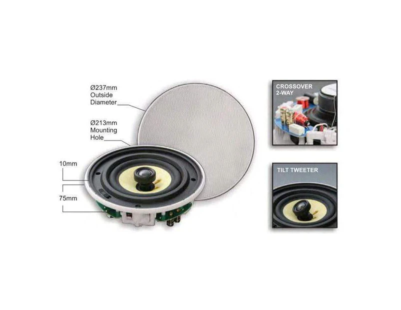 Accento Dynamica 6.5" In-Ceiling Speaker  - ADS65F40