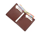 Genuine Soft Leather Mens Slim Wallet Bifold Cardholder RFID Safe Brown