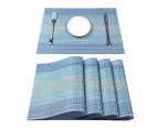 Bestier 4/6/8 Pcs Placemats Heat-Resistant Kitchen Table Mat-Blue