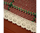 Bestier Burlap Lace Table Runners Simple Home Decoration-Red