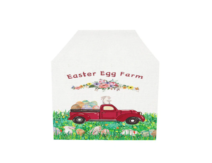 Bestier Easter Table Runner Cotton and Linen Doily Decoration-Truck