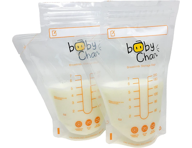 Baby Chan Breast Milk Storage Bags, 100pk, 200 ml