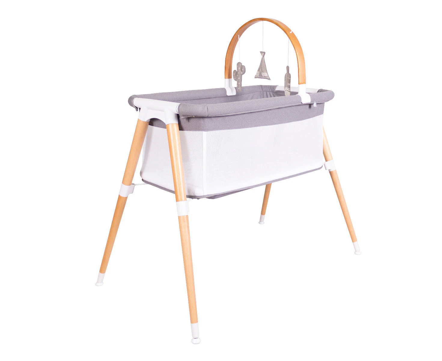 Bebecare Zuri 78x102.5cm Portable Crib/Cot Co Sleeper Baby Bassinet Natural 0-5m