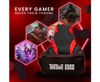 Gaming Bean Bag Chair for Adults [Cover ONLY No Filling] with High Back (Black/Purple) Gamer Beanbag Gaming Chair
