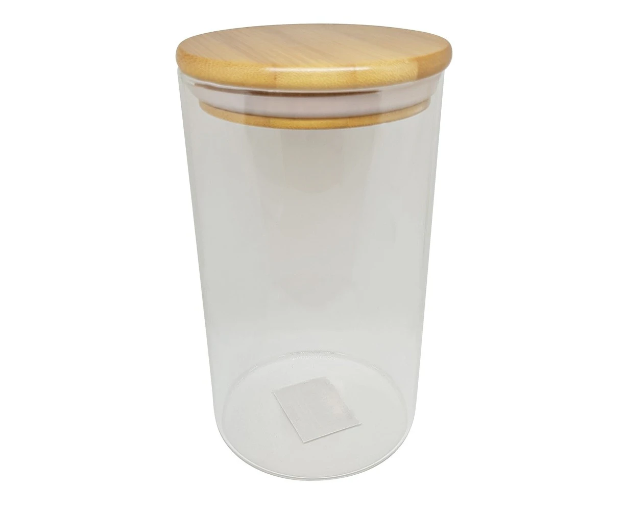 Scullery Bamboo Glass Canister with Bamboo Lid 950ml