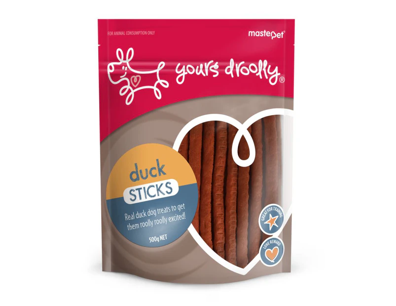 Yours Droolly Duck Sticks Dog Treats 500g