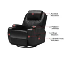 Advwin Recliner Chair Electric Massage Chair PU Leather 8 Point Heating Armchair Black