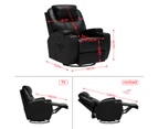 Advwin Recliner Chair Electric Massage Chair PU Leather 8 Point Heating Armchair Black