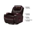 Advwin Recliner Chair Electric Massage Chair PU Leather 8 Point Heating Armchair Brown