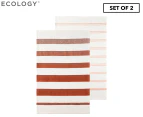 Ecology 2-Piece Foundation Tea Towel Set - Rust/Multi