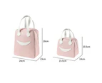 2 Pack Portable Insulated Lunch Tote Bag With Waterproof-Pink