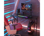 Costway Gaming Desk PC Computer Desk Racing Carbon Fiber Desktop Study Writing Home Office Workstation