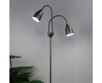 Stan Twin Floor Lamp in Antique Brass or Brushed Chrome - Brushed Chrome