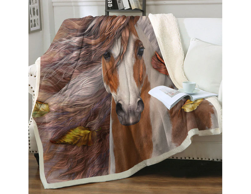 Shanti Autumn Leaves Horse Throw Blanket