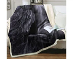 Black Horse Art Out of The Night Throw Blanket