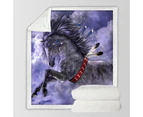 Fantasy Art Spirit Horse in the Clouds Throw Blanket