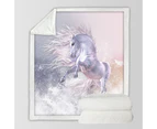 Snow Ghost a Stunning White Horse Throw Blanket