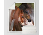 Two Hearts Horse Art Two Charming Horses Throw Blanket
