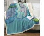 Vintage Fantasy Art Painting the Green Fairy Throw Blanket