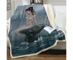 Fantasy Ocean Art the Beautiful Mermaid Throw Blanket