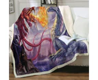 Cool Fantasy Artwork Dragons War Throw Blanket