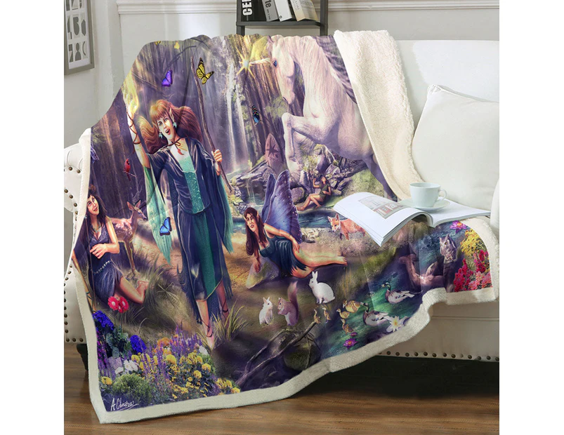 Kids Fairy Tale Haven Throw Blanket
